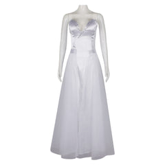 Wicked Witch Glinda Cosplay Costume White Dress for Halloween Stage Performance Cosplay