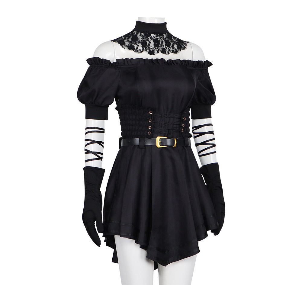 Grok Virtual Girlfriend Cosplay Costume Gothic Style Black Skirt Anime Game Roleplay Outfit for Cosplay Enthusiasts - Halloweez