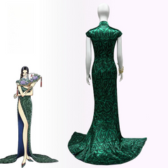 One Piece Boa Hancock Qipao Cosplay Costume Custom‑Made for Halloween Comic‑Con