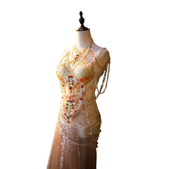 Koi Gradient Handmade Mermaid Princess Performance Costume for Music Shows - Halloweez