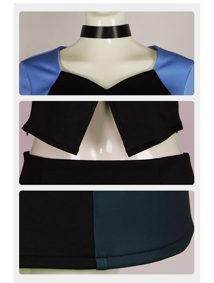 Gwen Cosplay Costume from Island Survival Battle - Complete Outfit with Top, Skirt, and Collar for Halloween Party Performance - Halloweez