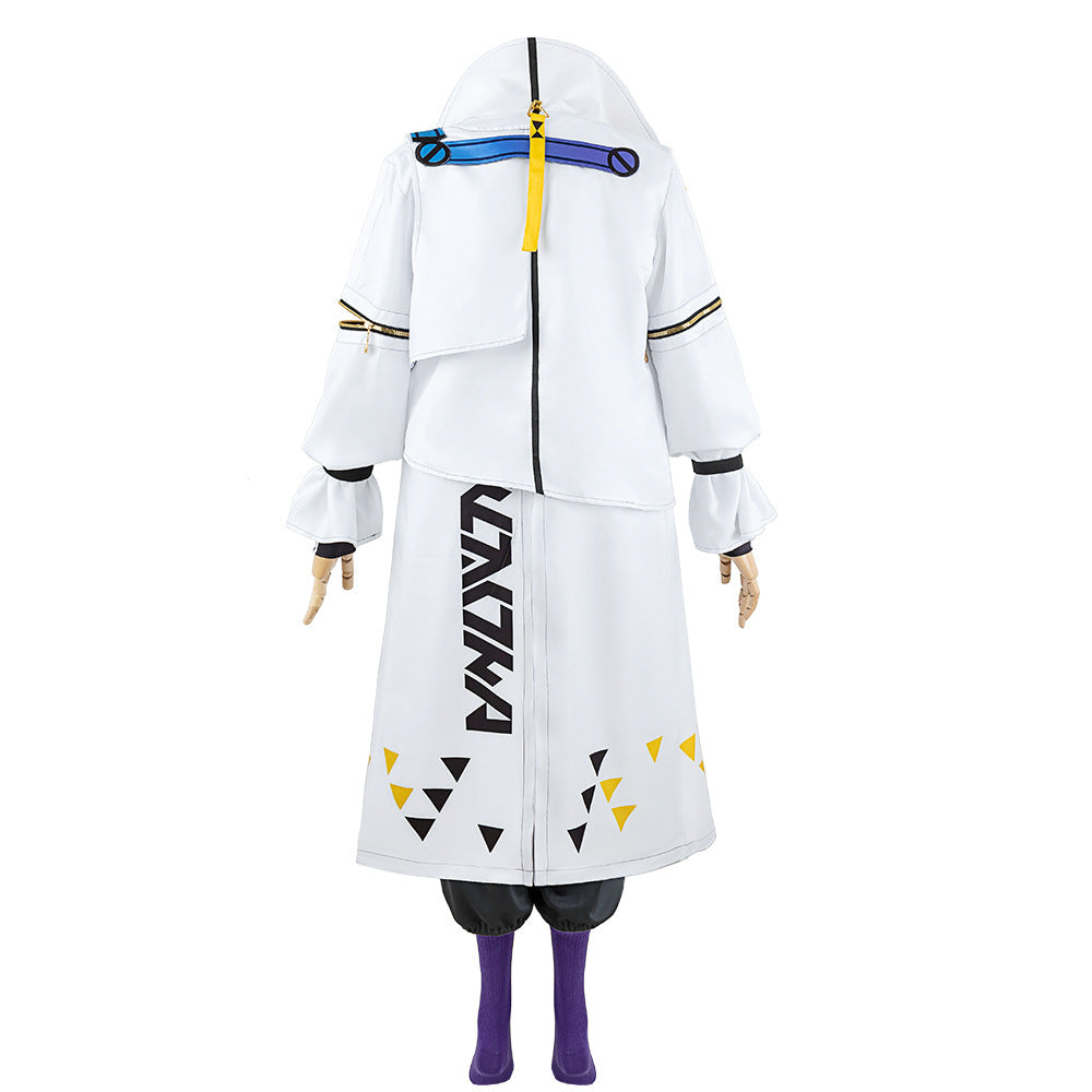 Rainbow VTuber Fuura Kanato Anime Cosplay Costume Long Sleeve Trench Coat Set - Halloweez