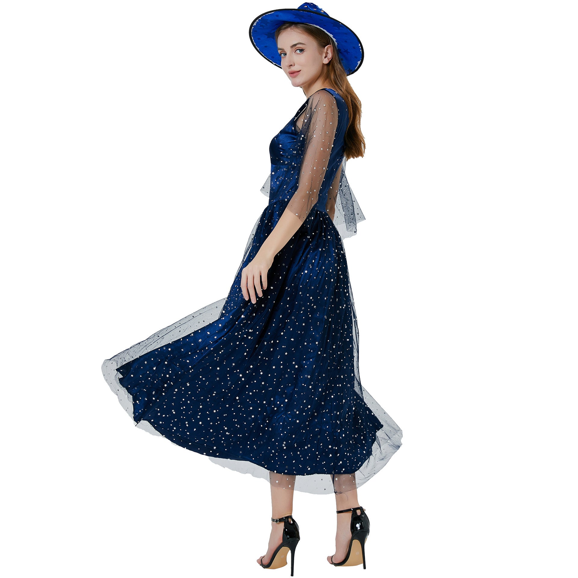 Halloween Witch Queen Costume - Elegant Witch Dress for Women Role Play - Halloweez
