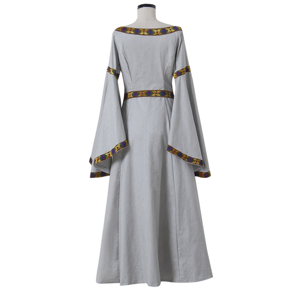 Elegant Halloweez Medieval Royal White Princess Dress for Christmas and Masquerade Parties