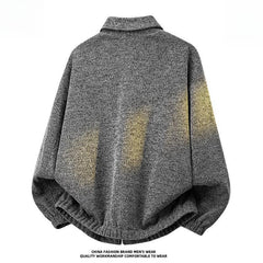 Men's Textured Lapel Jacket,Plus Size Trendy Casual Autumn Outerwear Custom