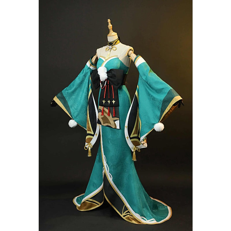 Halloweez Genshin Impact Ms Hina/Gorou Cosplay Costume for Halloween Carnival