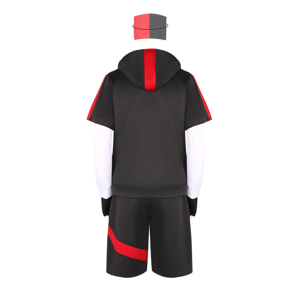 Ikonik Costume Game Cosplay Patchwork Short Sleeve Hoodie Halloween Performance Outfit - Halloweez