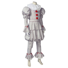 Halloweez Dancing Clown Joker Cosplay Costume with White Scarf and Accessories - Perfect Halloween Outfit