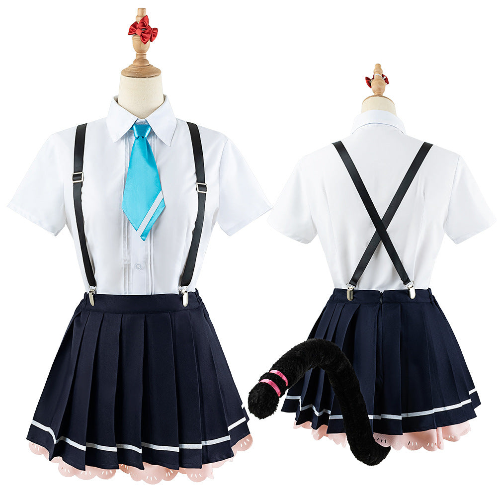 Blue Archive Saiba Momoi Cosplay Costume - New Anime Outfit with Denim Skirt Set - Halloweez
