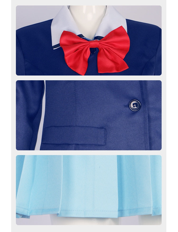 Slam Dunk Akagi Haruko Cosplay Costume School Uniform JK Outfit with Pleated Skirt - Halloweez