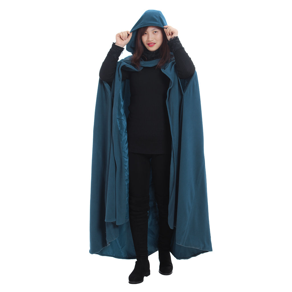 Halloweez Women's Winter Hooded Trench Coat - Gothic Cape Style Open Front Cardigan Jacket