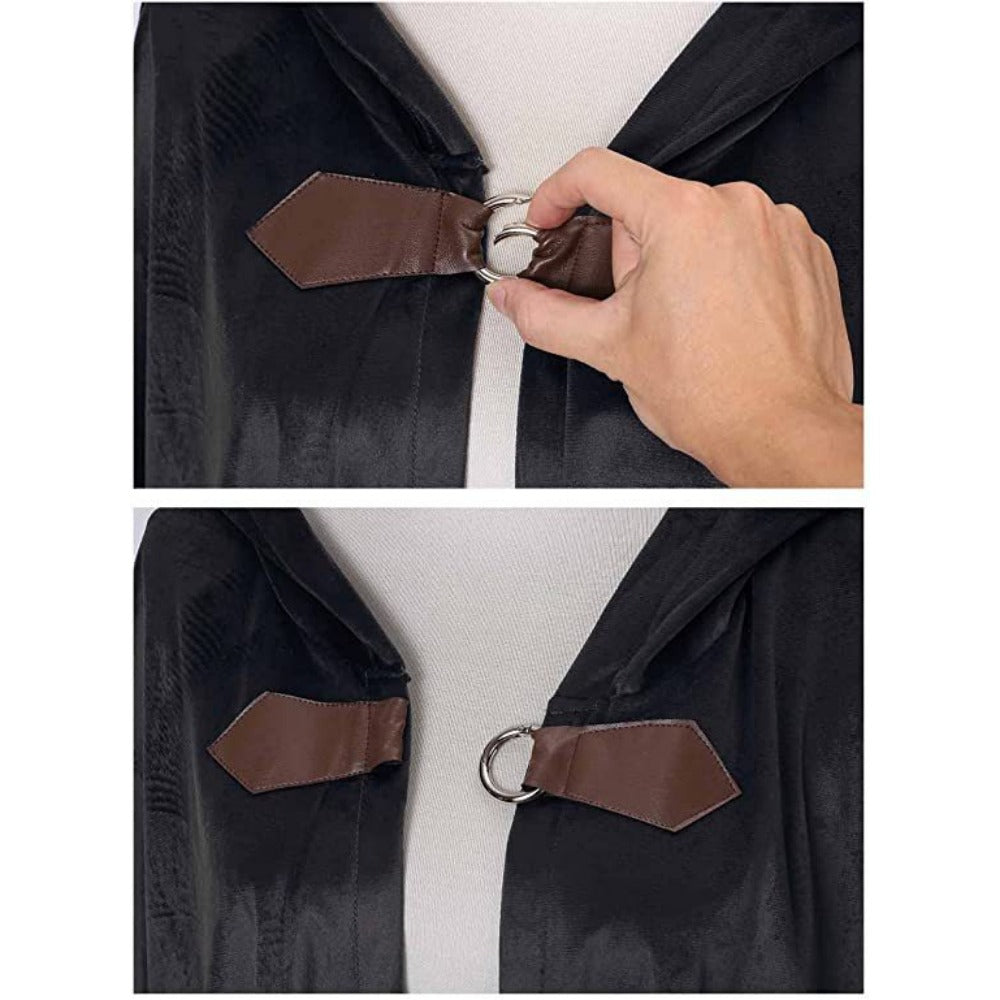 Medieval Deer Suede Cloak Halloween Vintage Battle Warrior Magic Robe Cosplay Costume - Halloweez