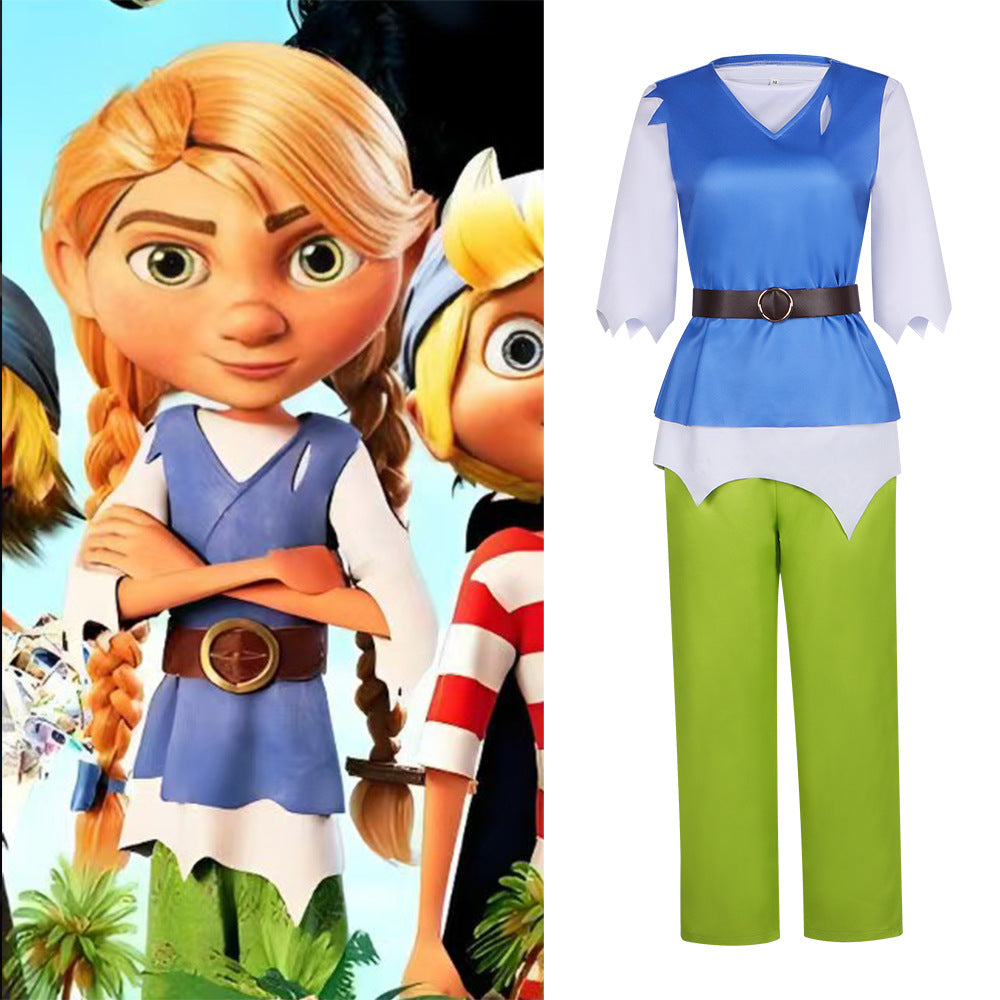 Crazy Pirate Crew Cosplay Costume Marco Veronica Halloween Party Performance Outfit for Kids and Adults - Halloweez