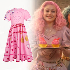 2024 New Descendants 4 Kids Princess Dress Red Queen Cosplay Costume Halloween Star Inheritance