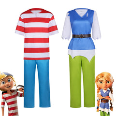 Crazy Pirate Crew Cosplay Costume Marco Veronica Halloween Party Performance Outfit for Kids and Adults - Halloweez