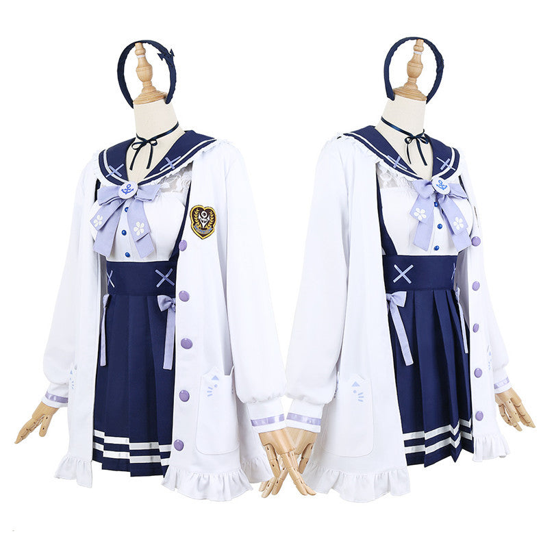 Virtual VTuber Minato Aqua Casual JK Sailor Cosplay Costume - Hololive Anime Outfit - Halloweez