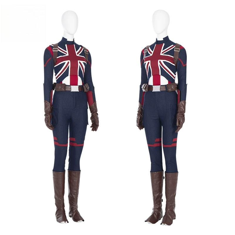 Captain Carter Cosplay Full Set, What If Season 1 Custom Women Costume, Marvel Superhero Cosplay Outfit Custom Made - Halloweez