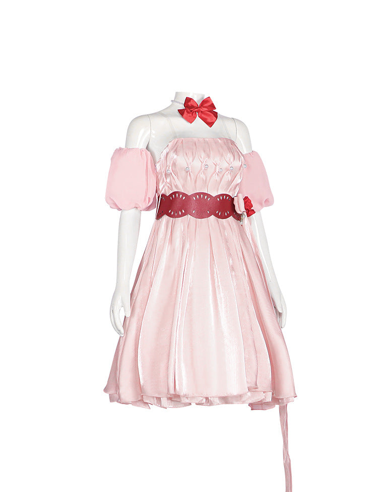 New Century Evangelion Asuka Flower Language Cosplay Costume - Ayanami Rei Off-Shoulder Dress - Halloweez
