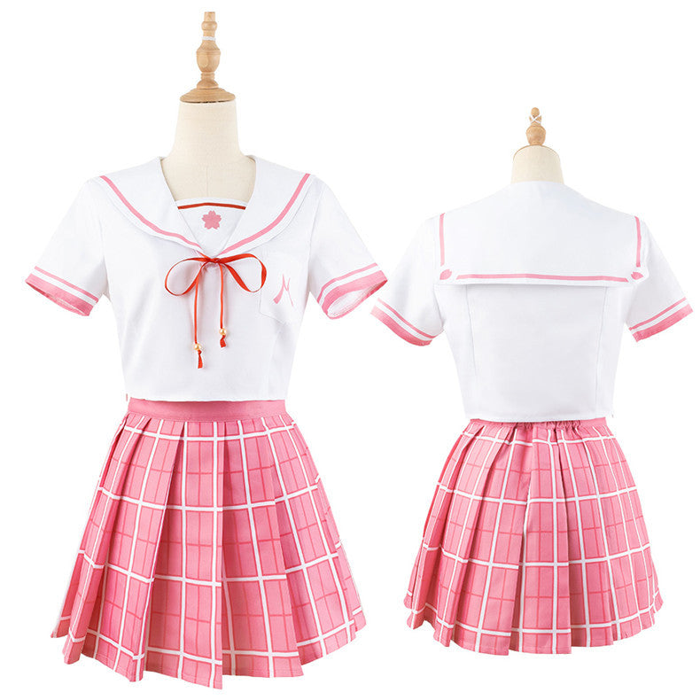 Vtuber Sakura Miko Anime Cosplay Costume School Outfit for Women - Halloweez