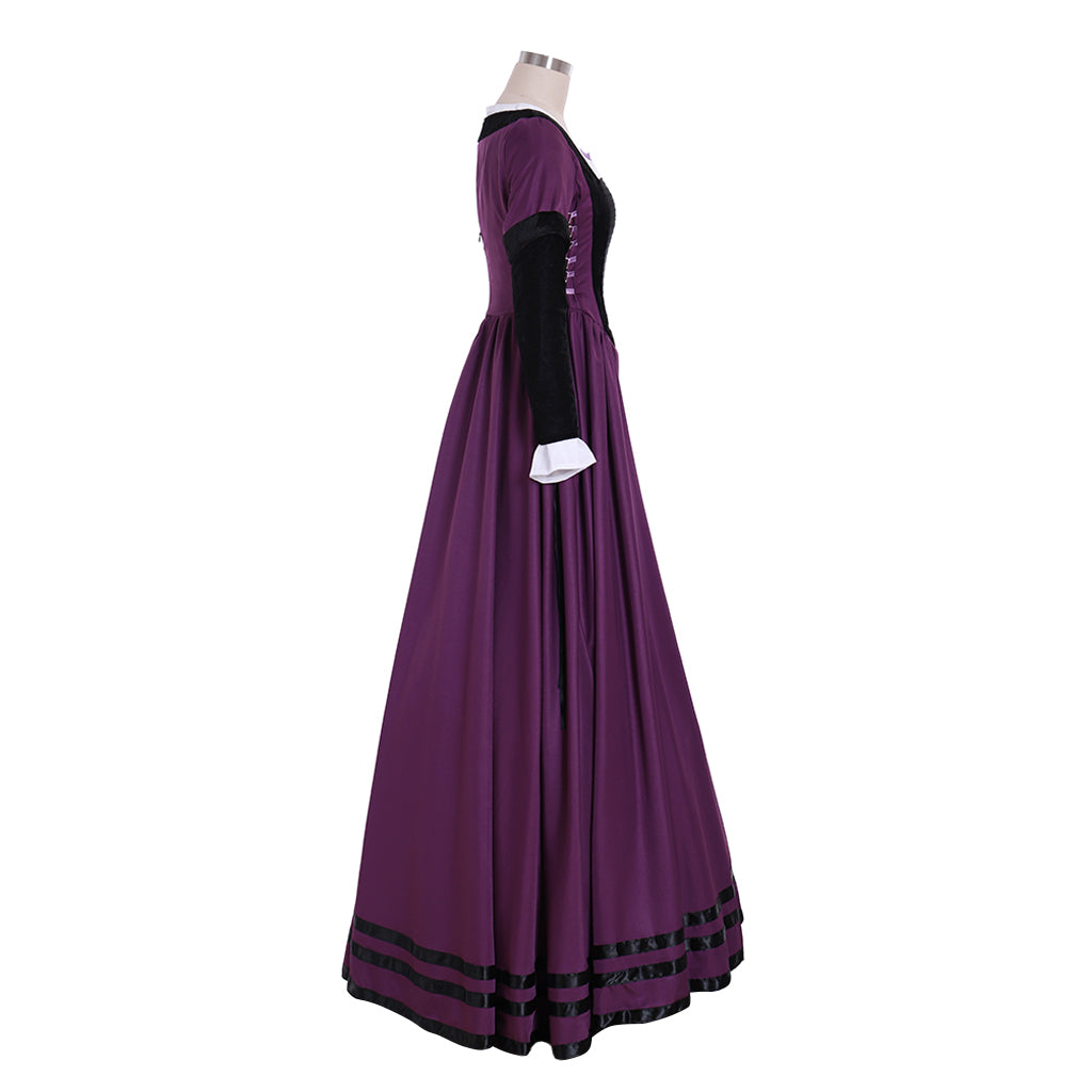 Elegant Halloweez Purple Renaissance Dress for Medieval Court Nobles & Theatre Performances