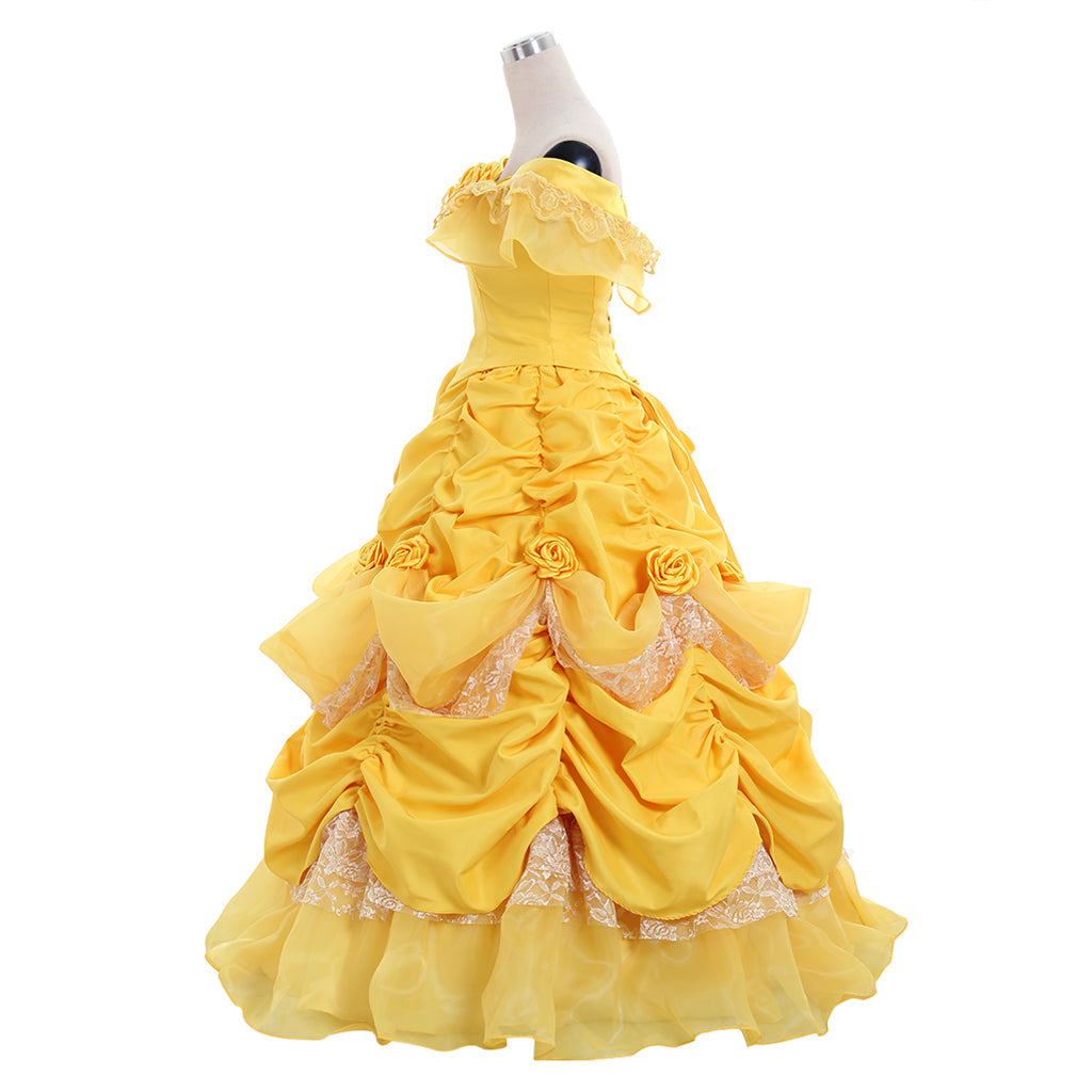 Costume de cosplay Belle pour Halloween | Robe de princesse Disney enchanteresse pour Halloween et cosplay