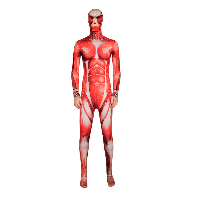 Attack on Titan Colossal Titan Muscle Suit Jumpsuit Cosplay Halloween Costume - Halloweez