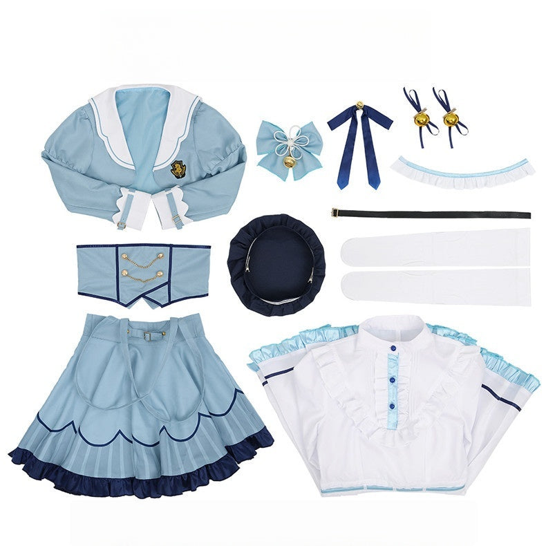Rainbow VTuber Amamya Kokoro Western-style Anime Cosplay Costume Set for Nijisanji Fans - Halloweez
