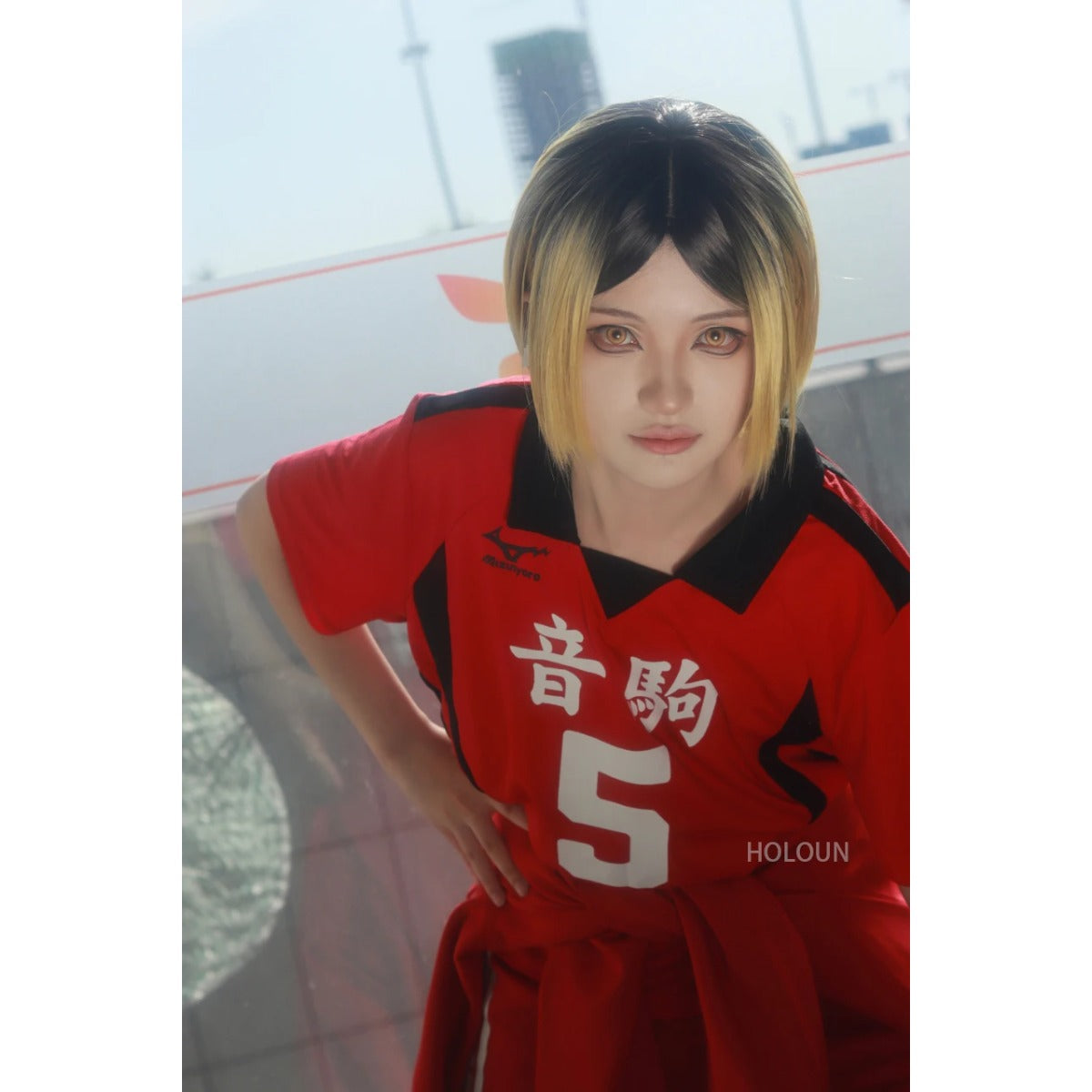 Halloweez Anime Kozumekenma NO.5 Cosplay Costume Set with Jersey and Wig