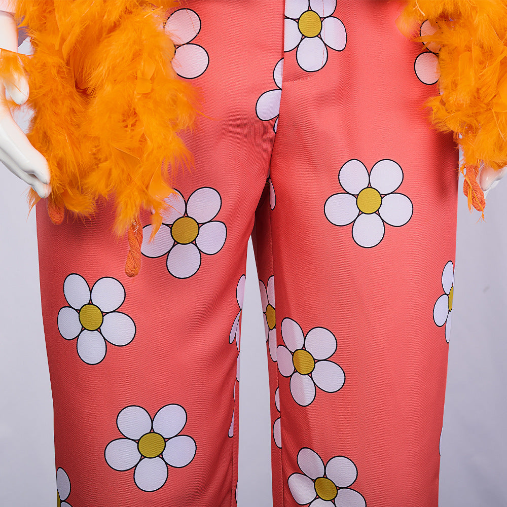 Anime One Piece Brook Cosplay Costume 2D Comic Con Floral Suit