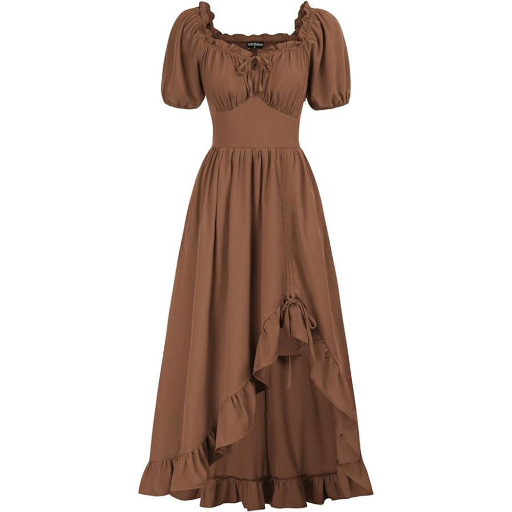 Medieval New Retro Irregular Dress Renaissance Stage Costume Women's Dress