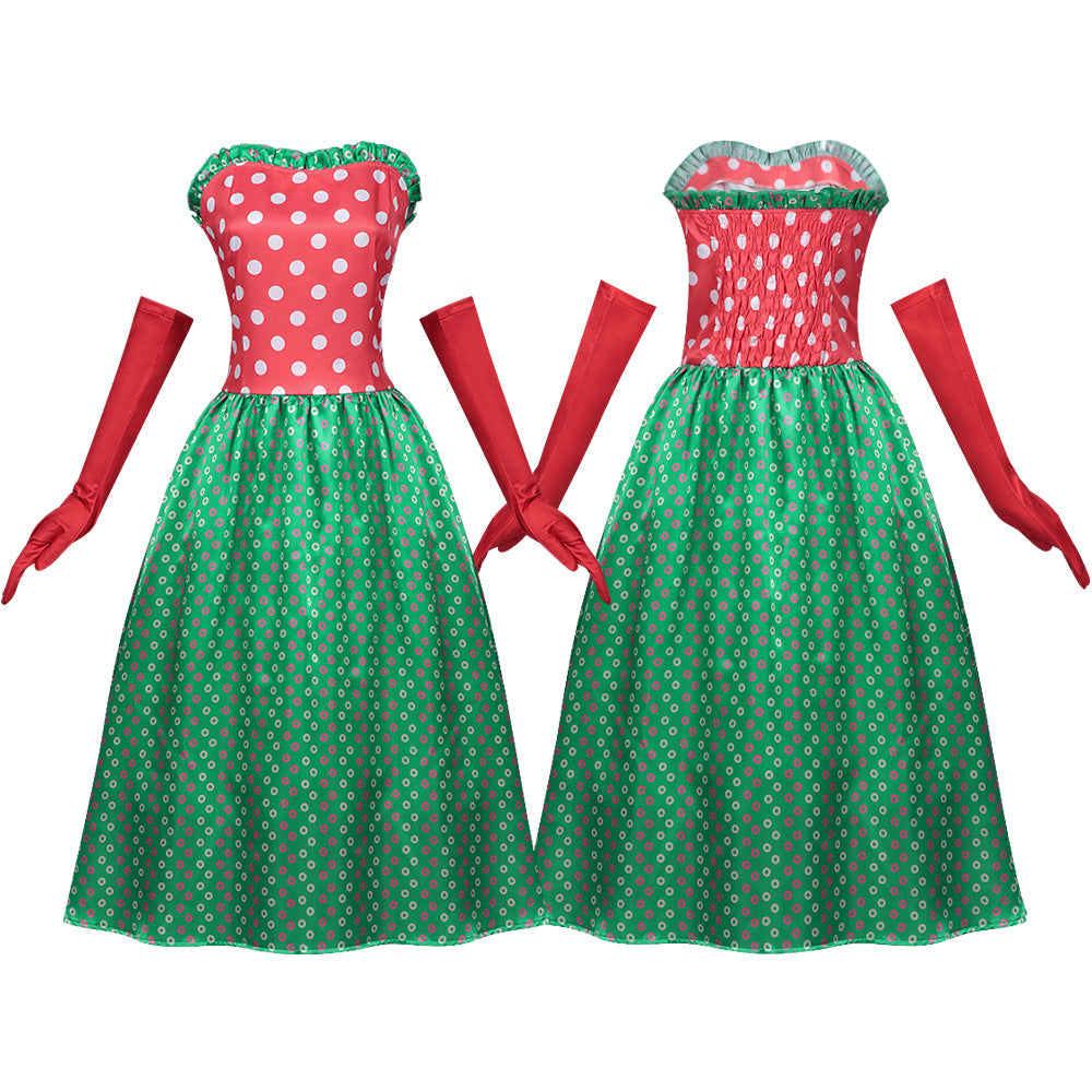 How the Grinch Stole Christmas! Martha May Whovier Red Dot Dress - Halloweez