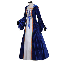 Robe médiévale rétro élégante du Sud pour le cosplay d'Halloween pour femmes - Robe noble à manches cloches