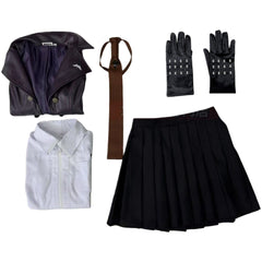 Danganronpa Kirigiri Kyoko Casual Cosplay Costume - Premium Leather Material Cosplay Outfit for Anime Conventions - Halloweez