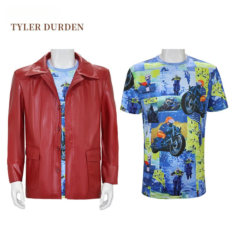 跨境款 搏击俱乐部Tyler Durden皮夹克外套角色扮演服装现货服饰 - Halloweez