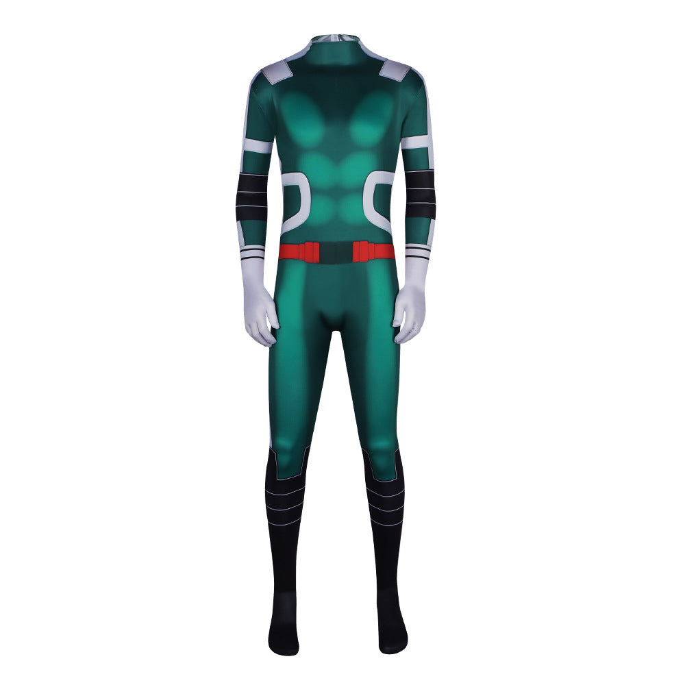 My Hero Academia Deku Battle Suit Tight Jumpsuit Cosplay Costume for Halloween Anime Role Play - Halloweez