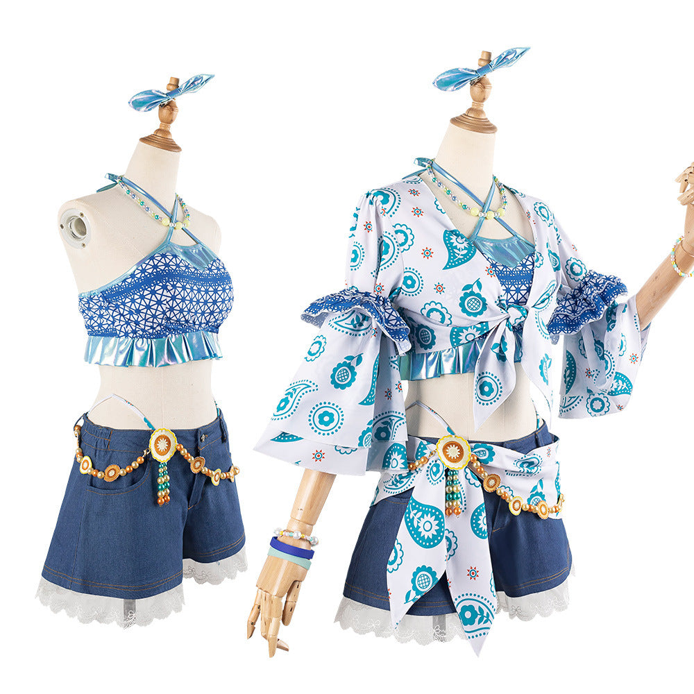 LoveLive Nijigasaki High School Idol Club Sayaka Murano Tsumugi Yuu Summer Girl Outfit Cosplay Costume - Halloweez