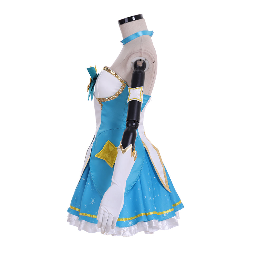 Halloweez Soraka Cosplay Costume – Guardian Skin Blue Tube Dress for Women & Girls - Halloweez