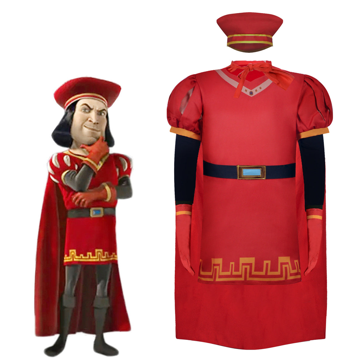 Halloween Role Play Shrek 4D Lord Maximus Farquaad Cosplay Costume for Movie Fans - Halloweez