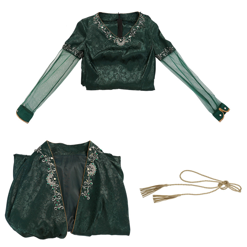 Halloweez House of The Dragon Alicent Hightower Cosplay Dress Green Cape Halloween Party Suit - Halloweez