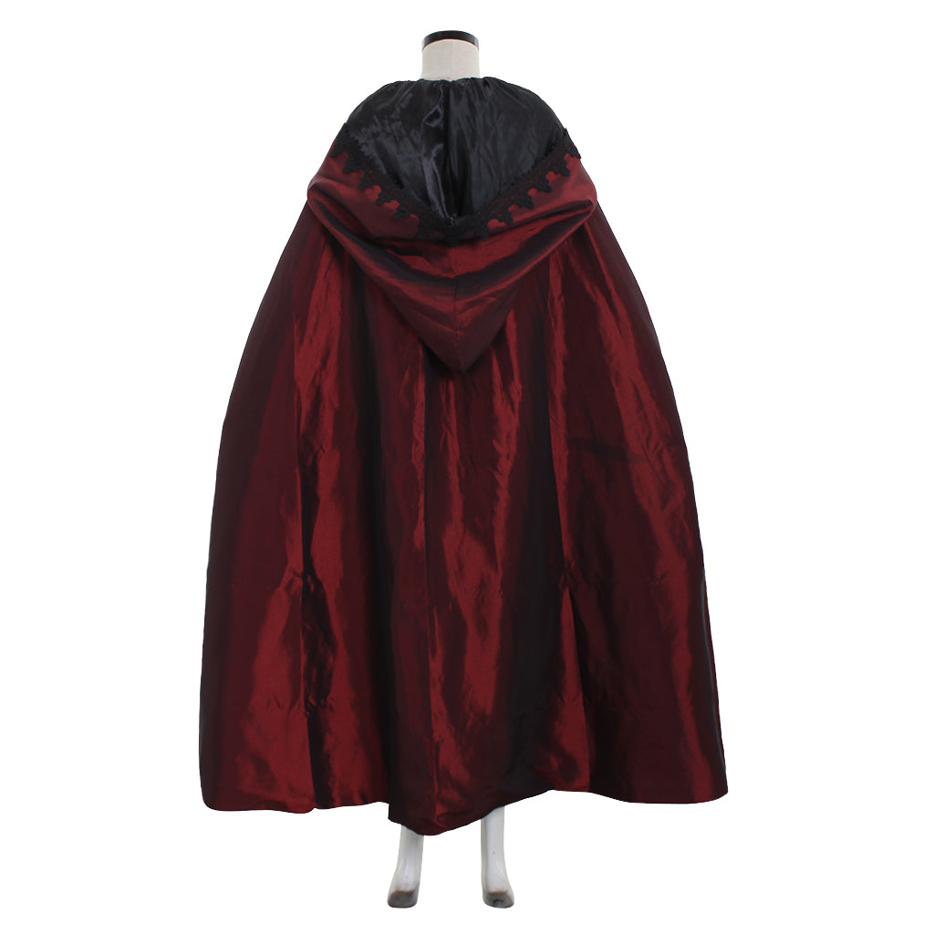 Elegant Victorian Red Cloak by Halloweez - Perfect for Halloween Cosplay