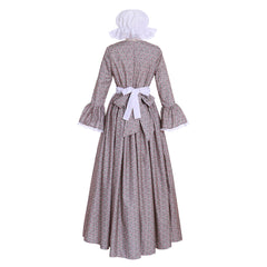 Elegant Halloweez Victorian Rural Floral Cosplay Gown | Women’s Vintage Prairie Dress