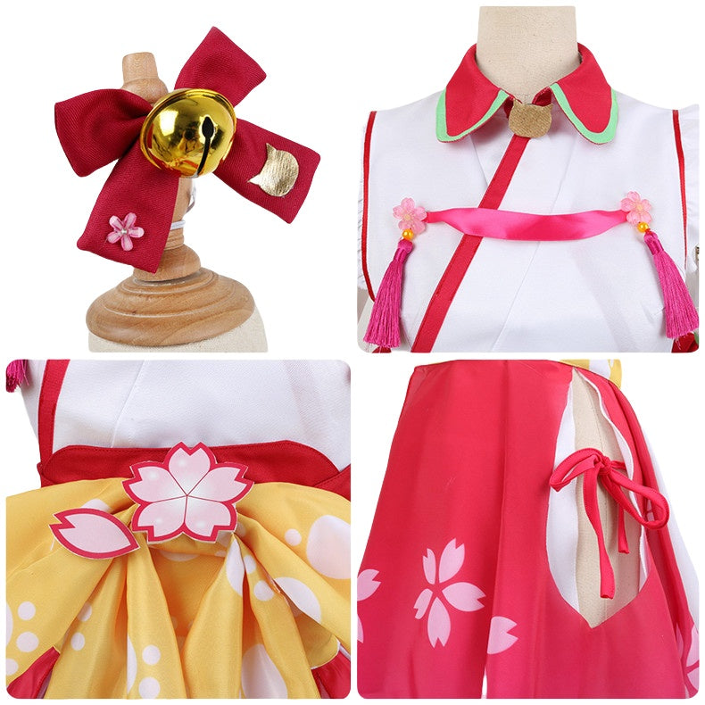 Vtuber Sakura Miko Cosplay Costume Anime Wide Sleeve Kimono Outfit - Halloweez
