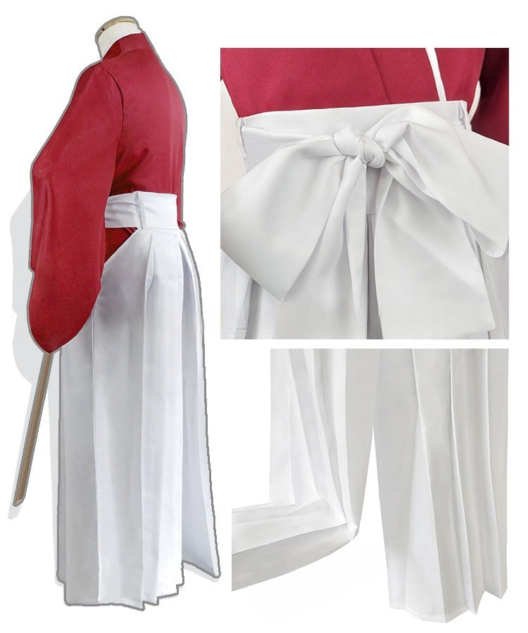 Rurouni Kenshin Himura Kenshin Zangetsu Hiko Seijuro Kimono Kendo Cosplay Costume - Halloweez