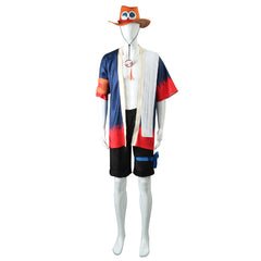 One Piece Portgas D. Ace Kimono Anime Cosplay Costume - Factory Stock - Halloweez