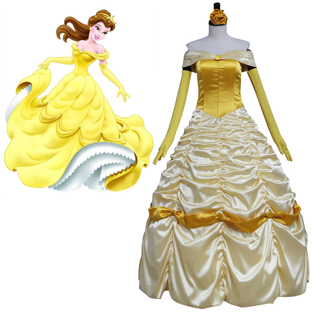 Costume de cosplay Belle pour Halloween | Robe de princesse Disney enchanteresse pour Halloween et cosplay