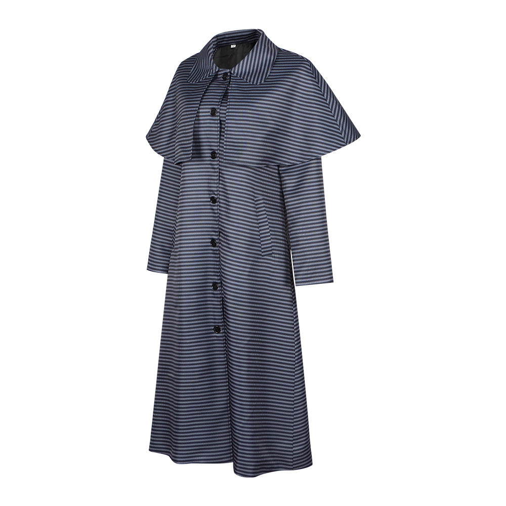 Wednesday Addams Cosplay Costume - The Addams Family TV Show Wednesday Coat Cloak Halloween Performance Outfit