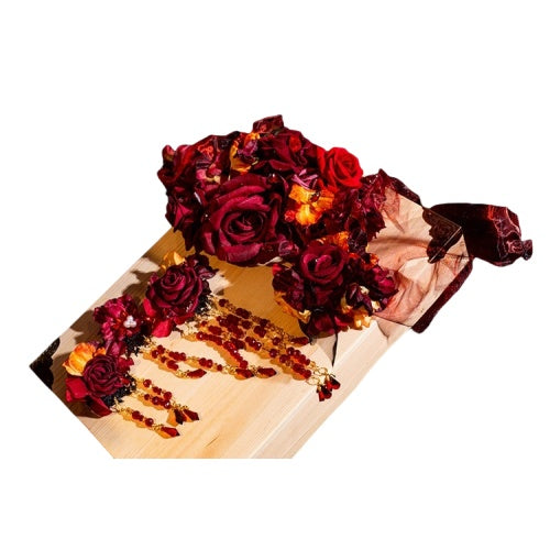 Wabi-Sabi Burnout Corset Vampire Gothic Lolita Skirt Ensemble - Halloweez