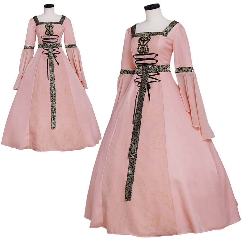 Elegant Pink Renaissance Tudor Wedding Ball Gown Dress Costume by Halloweez