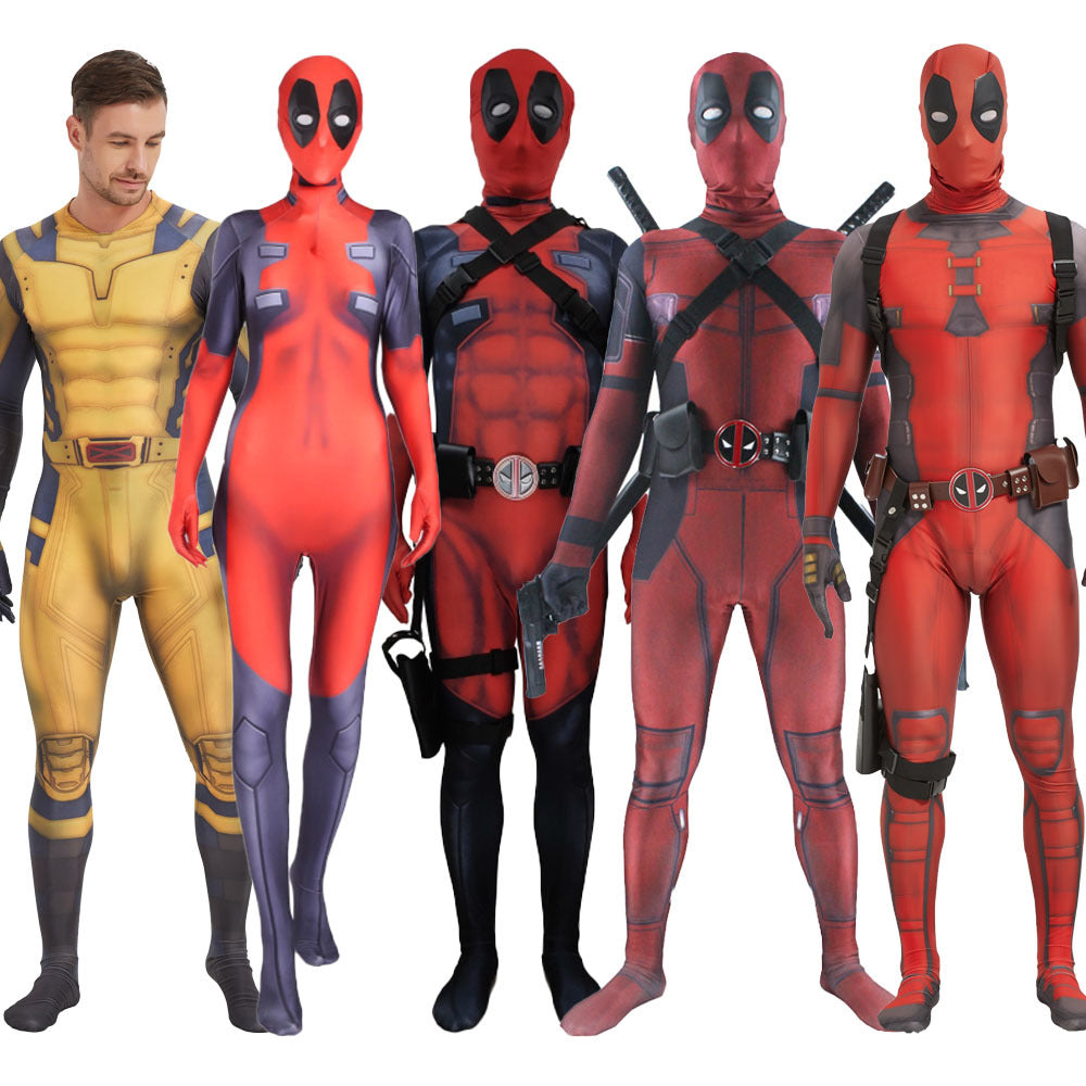 Deadpool and Wolverine Cosplay Costume Anime Tight Suit for Deadpool 3 Movie - Halloweez