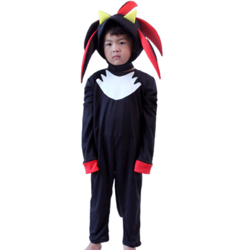 Dark Sonic Kids Costume Black Red Halloween Outfit